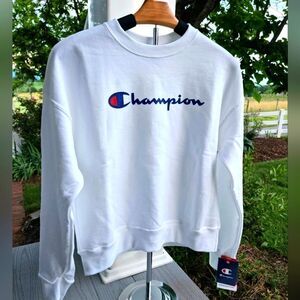 Champion Powerblend BF Graphic Crew women's sweatshirt NEW W TAGS XS